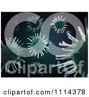 Clipart 3d Microscopic Green Viruses Royalty Free CGI Illustration