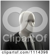 Poster, Art Print Of 3d Faceless Mute Man Over Gray
