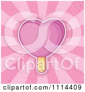 Clipart Pink Heart Popsicle Over Grungy Rays Royalty Free Vector Illustration by Any Vector
