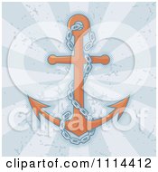 Poster, Art Print Of Nautical Anchor And Chain Over Grungy Rays