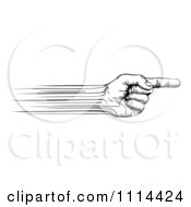 Poster, Art Print Of Black And White Speed Lines Creating A Pointing Hand
