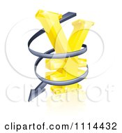Clipart 3d Spiraling Arrow Around A Golden Yen Currency Symbol Royalty Free Vector Illustration by AtStockIllustration
