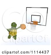 Clipart 3d Tortoise Jumping Towards A Basketball Hoop Royalty Free CGI Illustration by KJ Pargeter