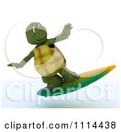 Poster, Art Print Of 3d Tortoise Surfing