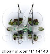 Aerial View Of 3d Tortoises Pit Crew