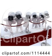 Poster, Art Print Of 3d Paparazzi White Characters Taking Pictures Along The Red Carpet
