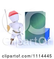 Poster, Art Print Of 3d Illegal Download White Character Pirate With A Green Folder