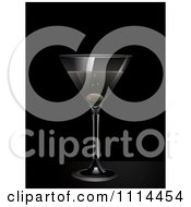 Clipart 3d Single Olive In A Martini Glass Over Black Royalty Free Vector Illustration by elaineitalia
