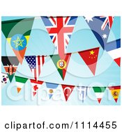 Clipart National Flag Buntings Over Blue Rays Royalty Free Vector Illustration by elaineitalia