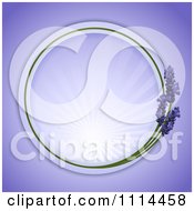 Round Lavender Frame With Rays On Purple