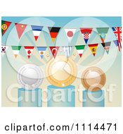 Poster, Art Print Of National Flag Buntings Over Medals
