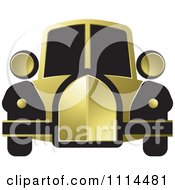Clipart Vintage Gold And Black Car Royalty Free Vector Illustration