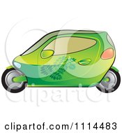 Poster, Art Print Of Green Mobike Car With Leaf Decals
