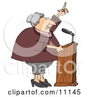 Proud Female Politician Gesturing With Her Hand While Giving A Public Speech