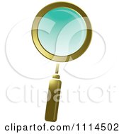 Clipart Golden Magnifying Glass Royalty Free Vector Illustration