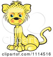 Clipart Sitting Leopard Cub Royalty Free Vector Illustration