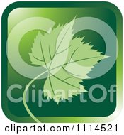 Poster, Art Print Of Green Grape Leaf Icon Button