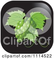 Poster, Art Print Of Green Grapes And Leaves Icon Button