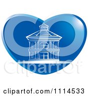 Clipart Round House In A Blue Heart Royalty Free Vector Illustration