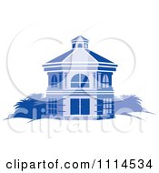Clipart Blue Round House Royalty Free Vector Illustration
