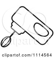Clipart Black And White Handheld Electric Mixer Royalty Free Vector Illustration by Lal Perera