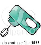 Clipart Green Handheld Electric Mixer Royalty Free Vector Illustration by Lal Perera