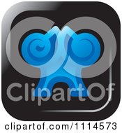 Clipart Abstract Blue And Black Icon Royalty Free Vector Illustration