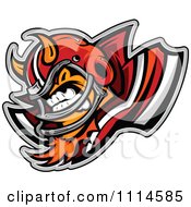 Aggressive Devil Football Player Mascot