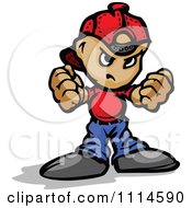 Clipart Tough Punk Kid Holding Up His Fists Royalty Free Vector Illustration