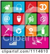 Poster, Art Print Of Set Of Colorful Square Web Browser Metro Style Icons