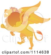 Poster, Art Print Of Golden Winged Lion Rearing