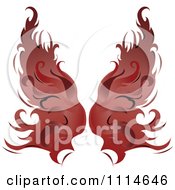 Poster, Art Print Of Pair Of Flaming Red Wings