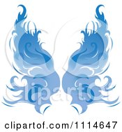 Pair Of Flaming Blue Wings