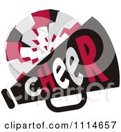 Clipart Cheerleader Pom Pom And Megaphone In Red Tones Royalty Free Vector Illustration by Johnny Sajem