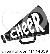 Clipart Black And White Cheerleader Megaphone Royalty Free Vector Illustration