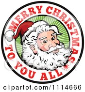 Poster, Art Print Of Santa In A Circle With Merry Christmas To You All Text