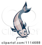 Clipart Catfish Swimming Downwards Royalty Free Vector Illustration