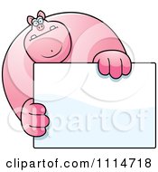 Poster, Art Print Of Buff Pig Holding A Sign 1