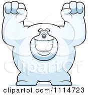 Poster, Art Print Of Excited Buff Polar Bear Cheering