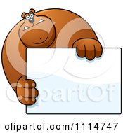 Poster, Art Print Of Buff Bear Holding A Sign 1