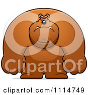 Clipart Depressed Buff Bear Royalty Free Vector Illustration