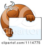 Poster, Art Print Of Buff Bull Holding A Sign 1