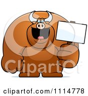 Poster, Art Print Of Buff Bull Holding A Sign 2
