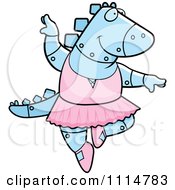 Poster, Art Print Of Blue Robot Spinosaurus Ballerina Dancing