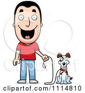Poster, Art Print Of Happy Man Ready To Walk His Dog