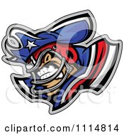 Competitive Patriot Football Player Mascot With Shoulder Pads