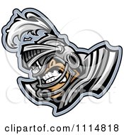 Clipart Competitive Knight Football Player Mascot With Shoulder Pads Royalty Free Vector Illustration by Chromaco