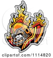 Competitive Flaming Football Player Mascot
