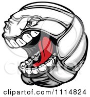 Clipart Aggressive Screaming Volleyball Mascot Royalty Free Vector Illustration