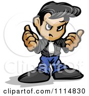 Clipart Tough Greaser Guy Holding Up His Fists Royalty Free Vector Illustration
